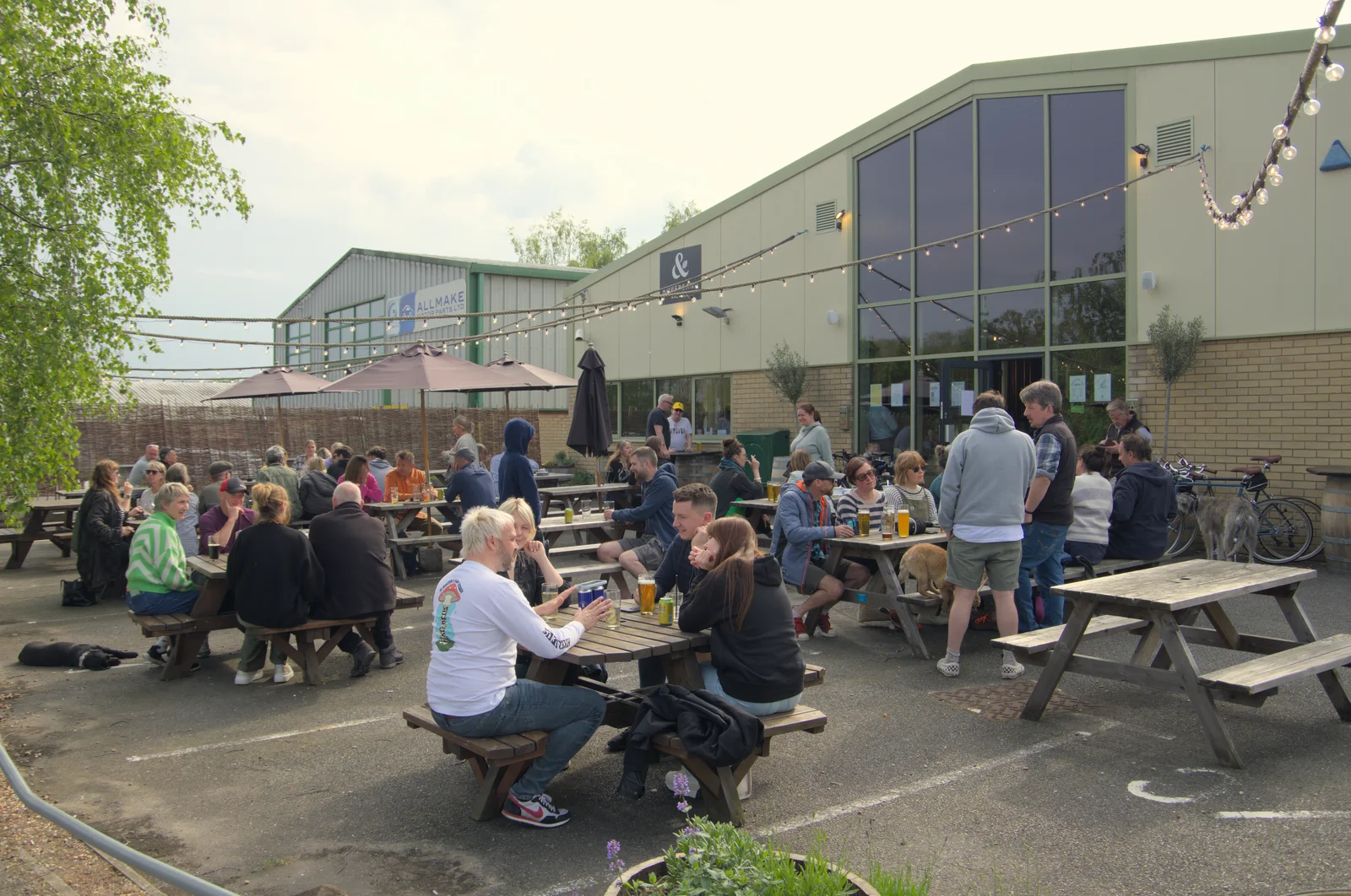 Even the 'beer garden' is busy, from A May Miscellany and The Harvs at Ampersand, Diss - 9th May 2024