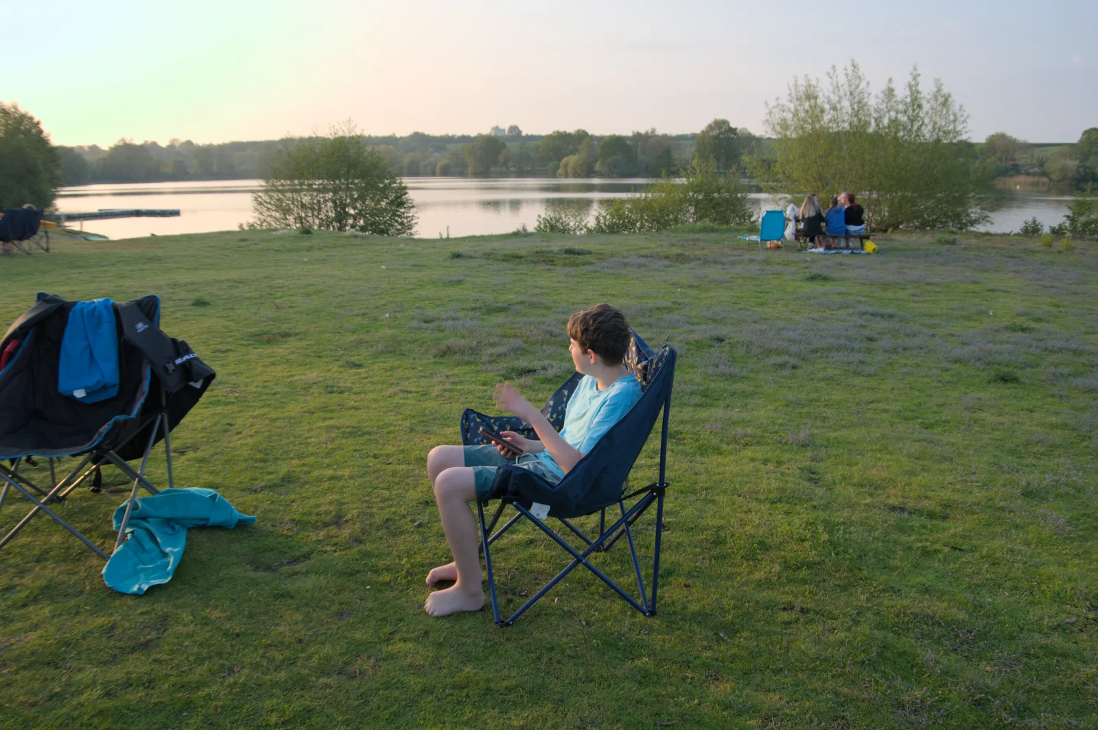 Fred in a camping chair, from A May Miscellany and The Harvs at Ampersand, Diss - 9th May 2024