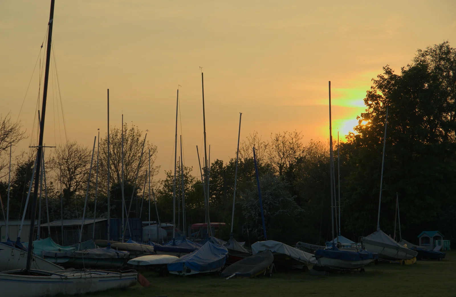 Sunset at the boatyard, from A May Miscellany and The Harvs at Ampersand, Diss - 9th May 2024