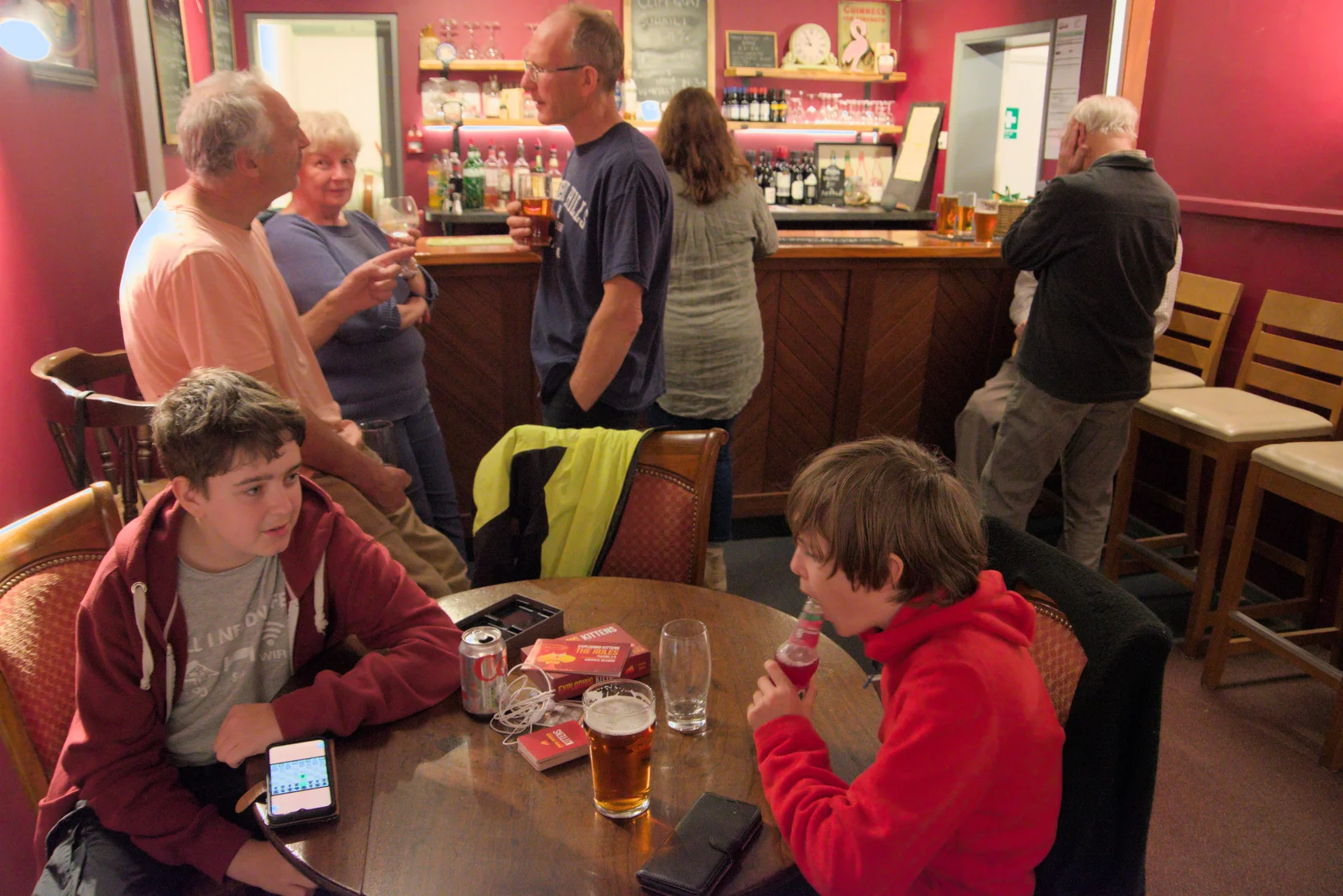 The boys in the village hall bar, from The Northern Lights and a Pool Tournament, Brome, Suffolk - 10th May 2024