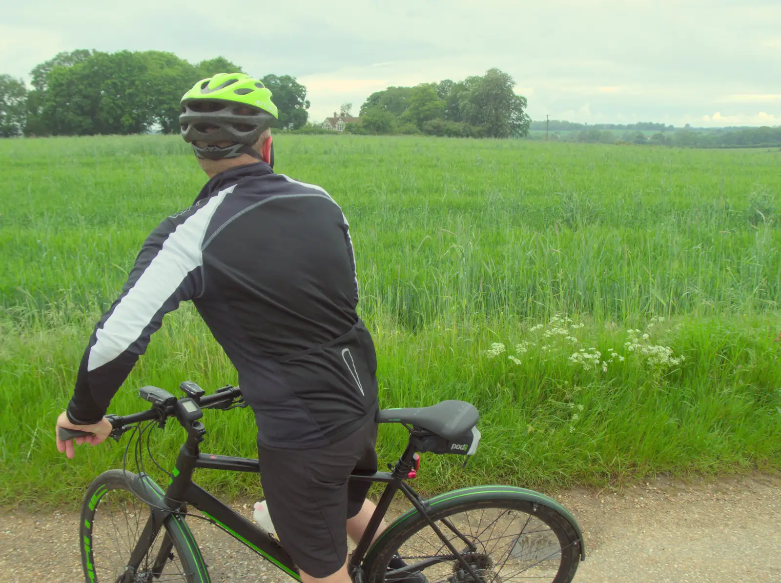 Gaz stops to take in the view, from The BSCC at The Half Moon, Rushall, Norfolk - 16th May 2024