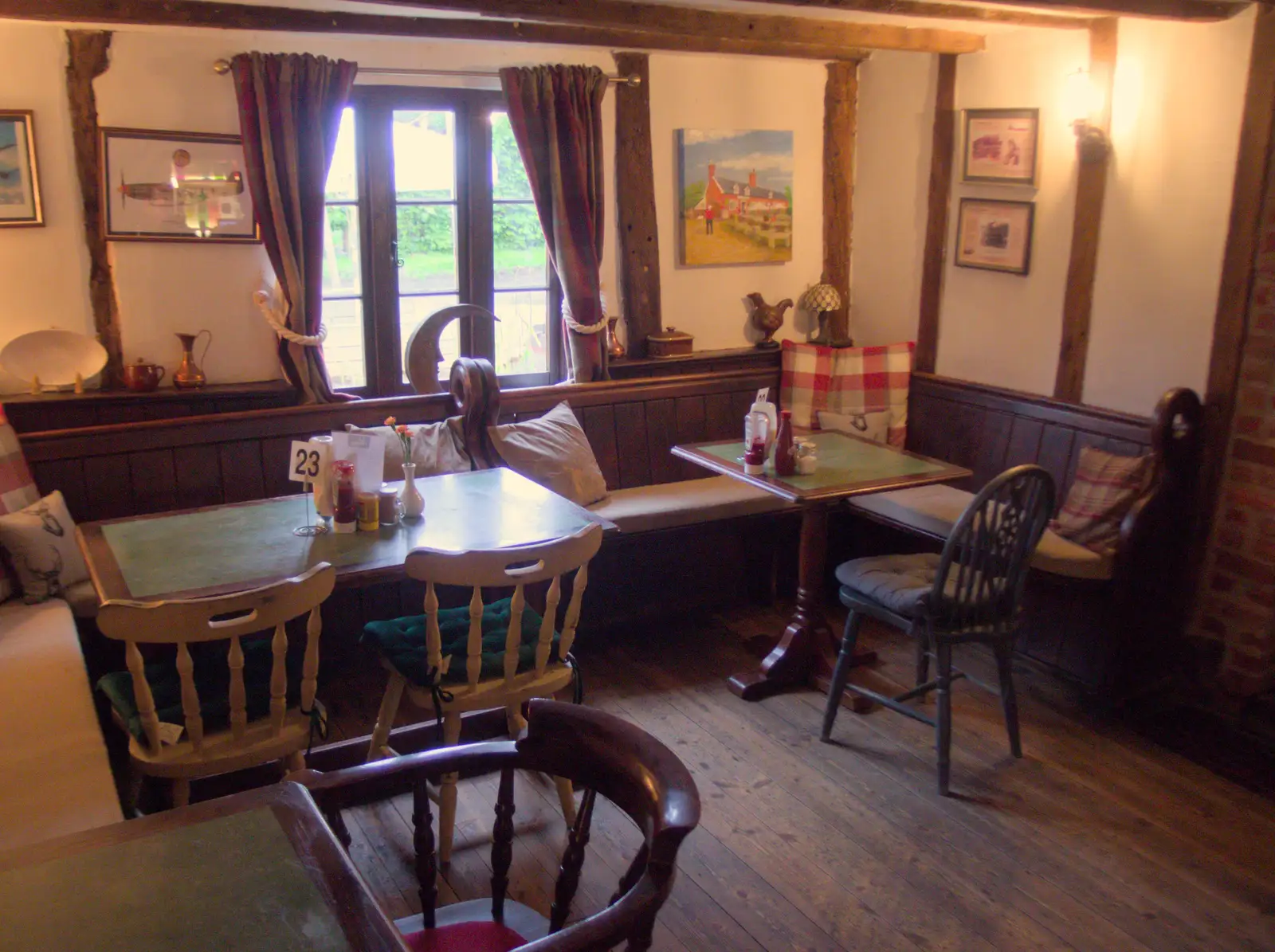 The cosy bar of the Rushall Half Moon, from The BSCC at The Half Moon, Rushall, Norfolk - 16th May 2024