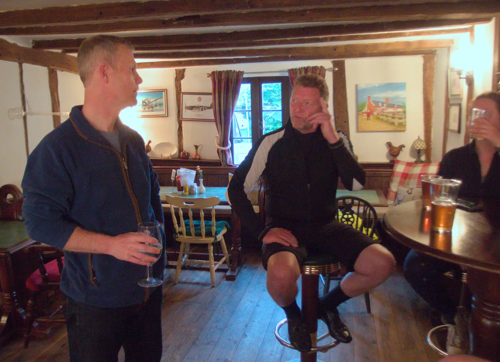 Mikey P turns up for a quick drink, from The BSCC at The Half Moon, Rushall, Norfolk - 16th May 2024