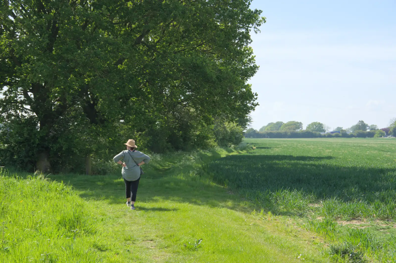 Isobel in the fields of Brome, from The BSCC at The Half Moon, Rushall, Norfolk - 16th May 2024