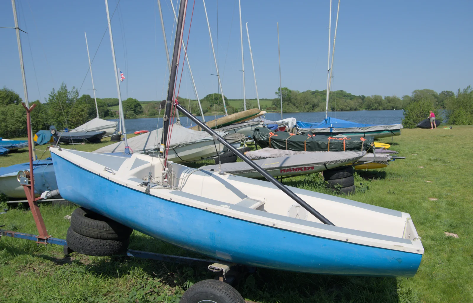 The dinghy is back on its parking spot, from The Village Hall Plant Sale, and a New Dinghy, Weybread, Norfolk - 19th May 2024