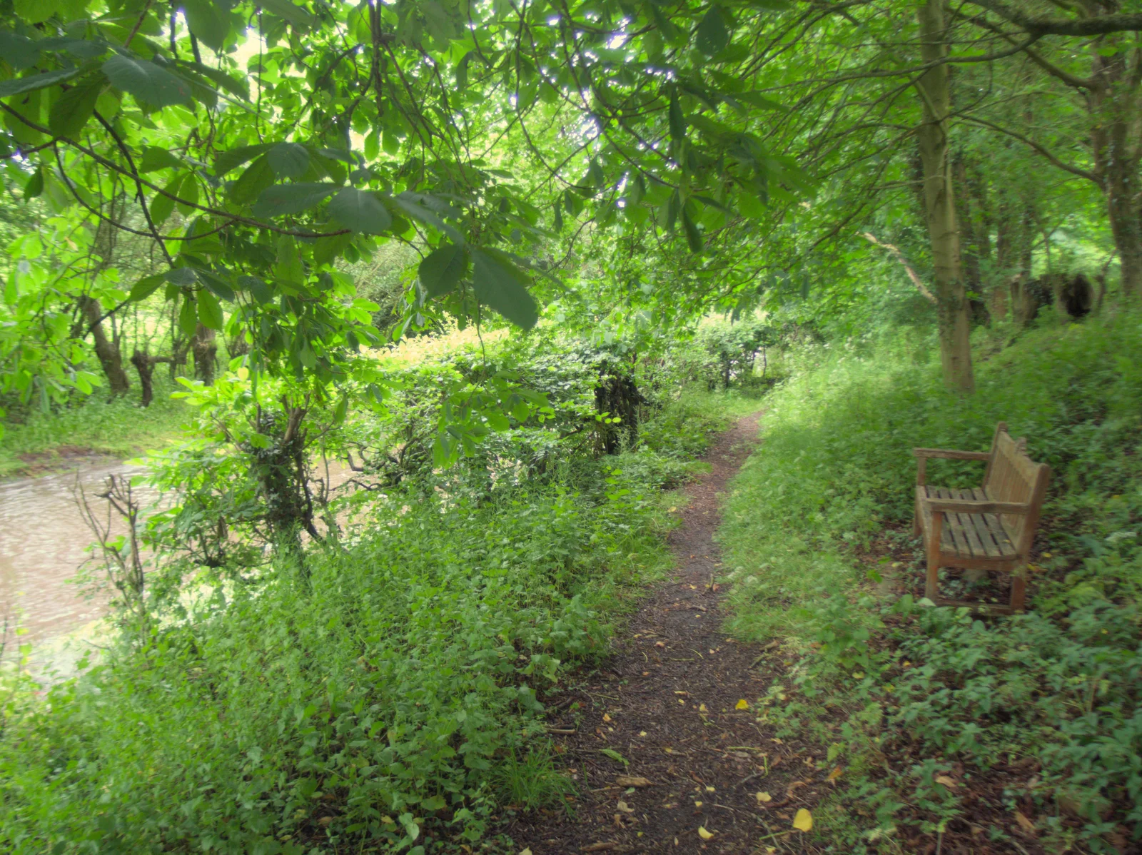 A convenient path skirts around the flooded road, from A Trip to Beccles, and the BSCC at The Greyhound, Botesdale, Suffolk - 23rd May 2024