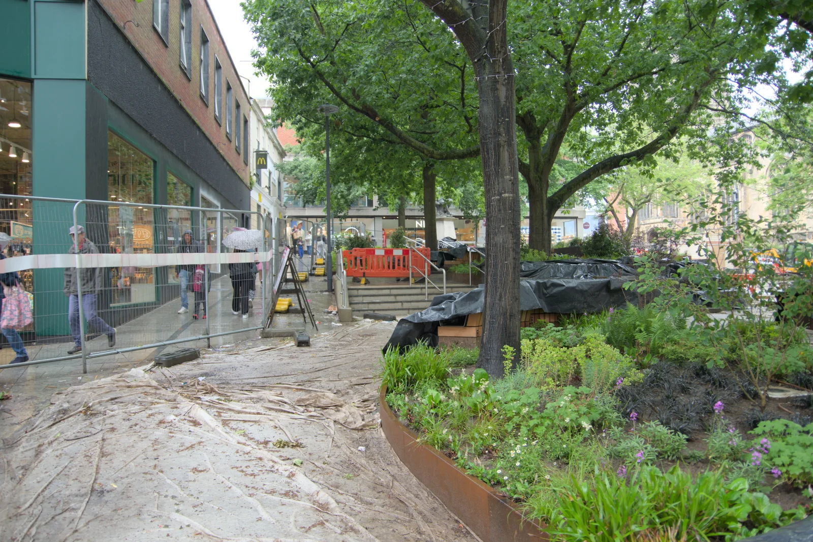 The rebuild of the Haymarket trundles on, from Birthday Shopping in the Rain, Norwich - 25th May 2024