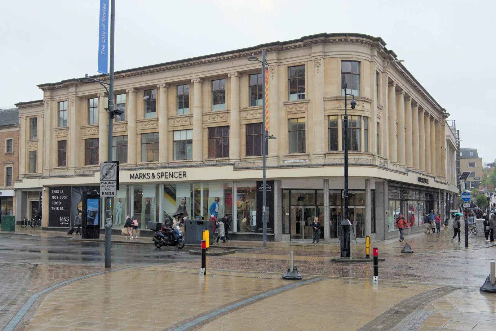 The original part of the M&S building, from Birthday Shopping in the Rain, Norwich - 25th May 2024