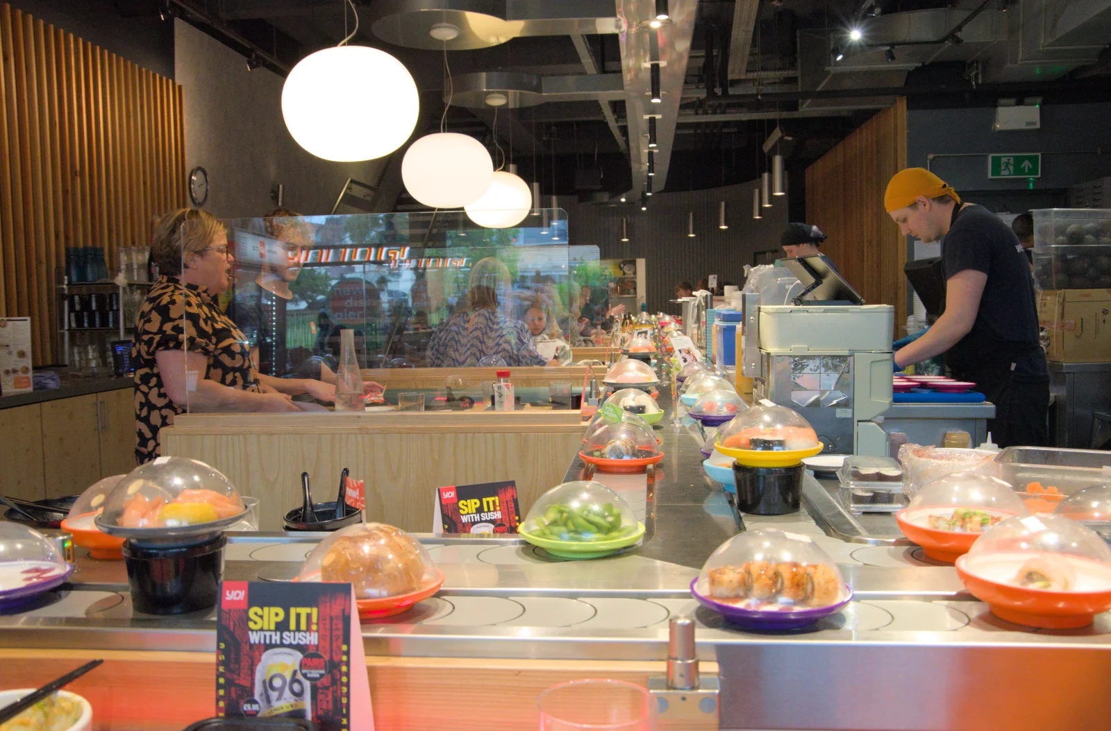 The endless conveyor-belt of sushi in Yo!, from Birthday Shopping in the Rain, Norwich - 25th May 2024