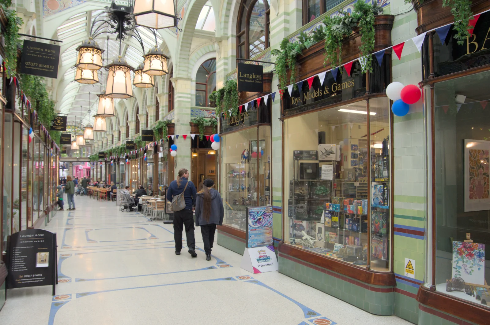 Langley's has moved down Royal Arcade a bit, from Birthday Shopping in the Rain, Norwich - 25th May 2024