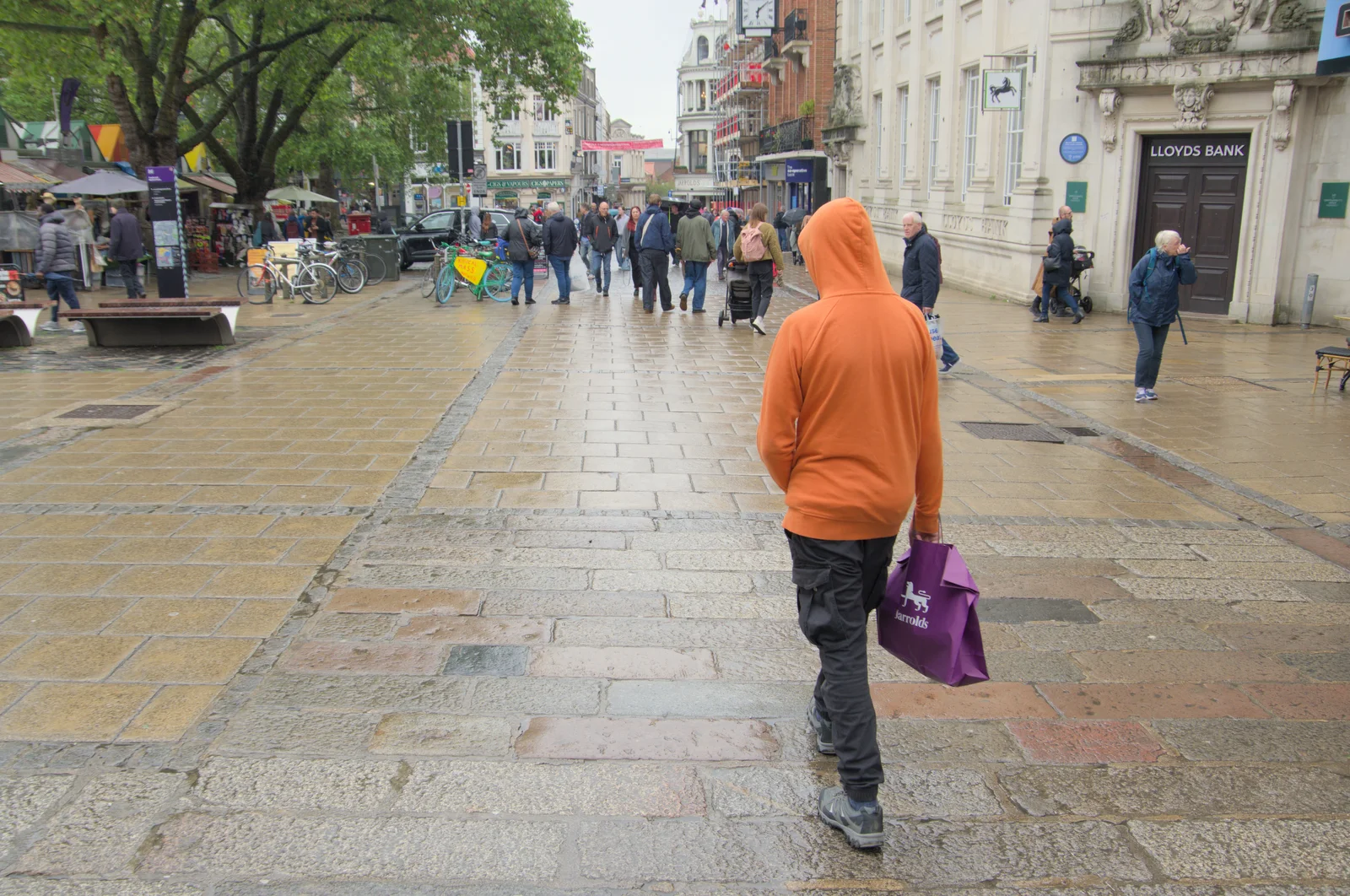 Fred roams around on Gentleman's Walk, from Birthday Shopping in the Rain, Norwich - 25th May 2024