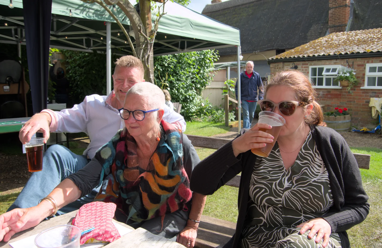 Isobel slurps some Ghost Ship 0.5%, from LowFest at the Low House, Laxfield, Suffolk - 26th May 2024