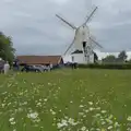 A view of the mill over a field of daisies, Saxtead Mill, Framlingham Gala and Chips on the Beach, Aldeburgh - 27th May 2024