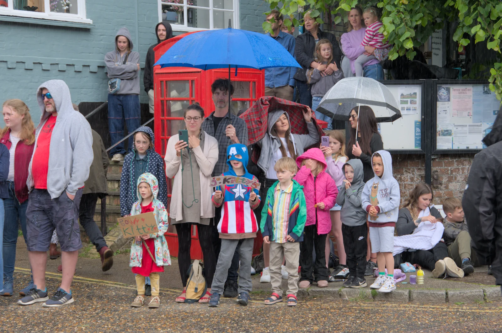 It starts lashing rain, from Saxtead Mill, Framlingham Gala and Chips on the Beach, Aldeburgh - 27th May 2024