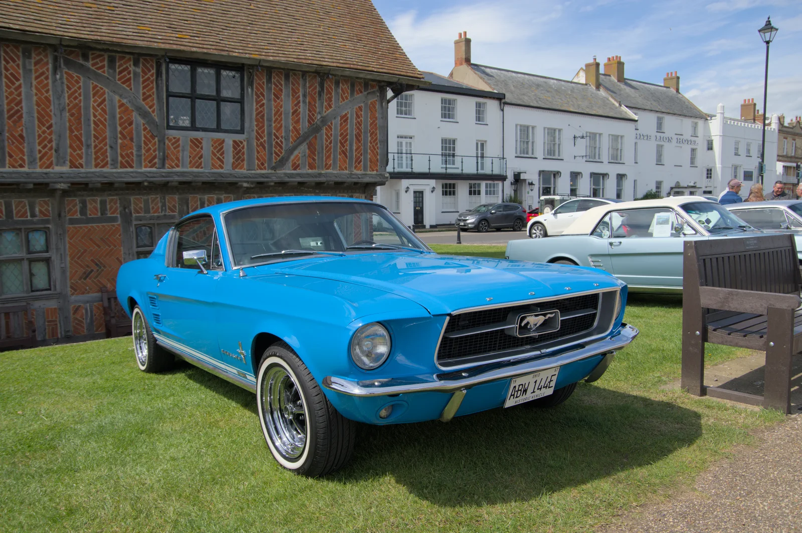 A Mustang outside the Moot Hall, from Saxtead Mill, Framlingham Gala and Chips on the Beach, Aldeburgh - 27th May 2024