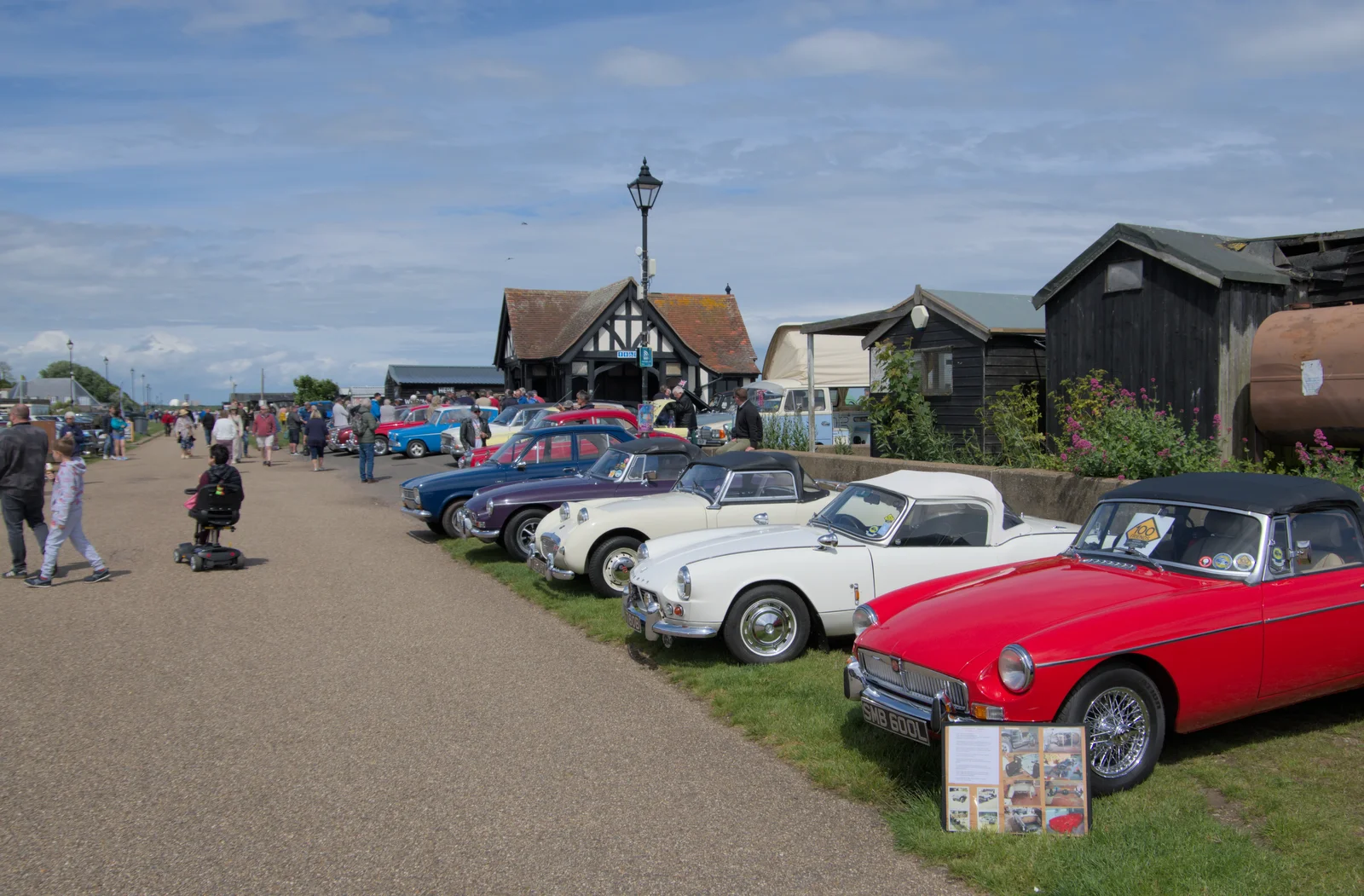 Another classic car meet, from Saxtead Mill, Framlingham Gala and Chips on the Beach, Aldeburgh - 27th May 2024