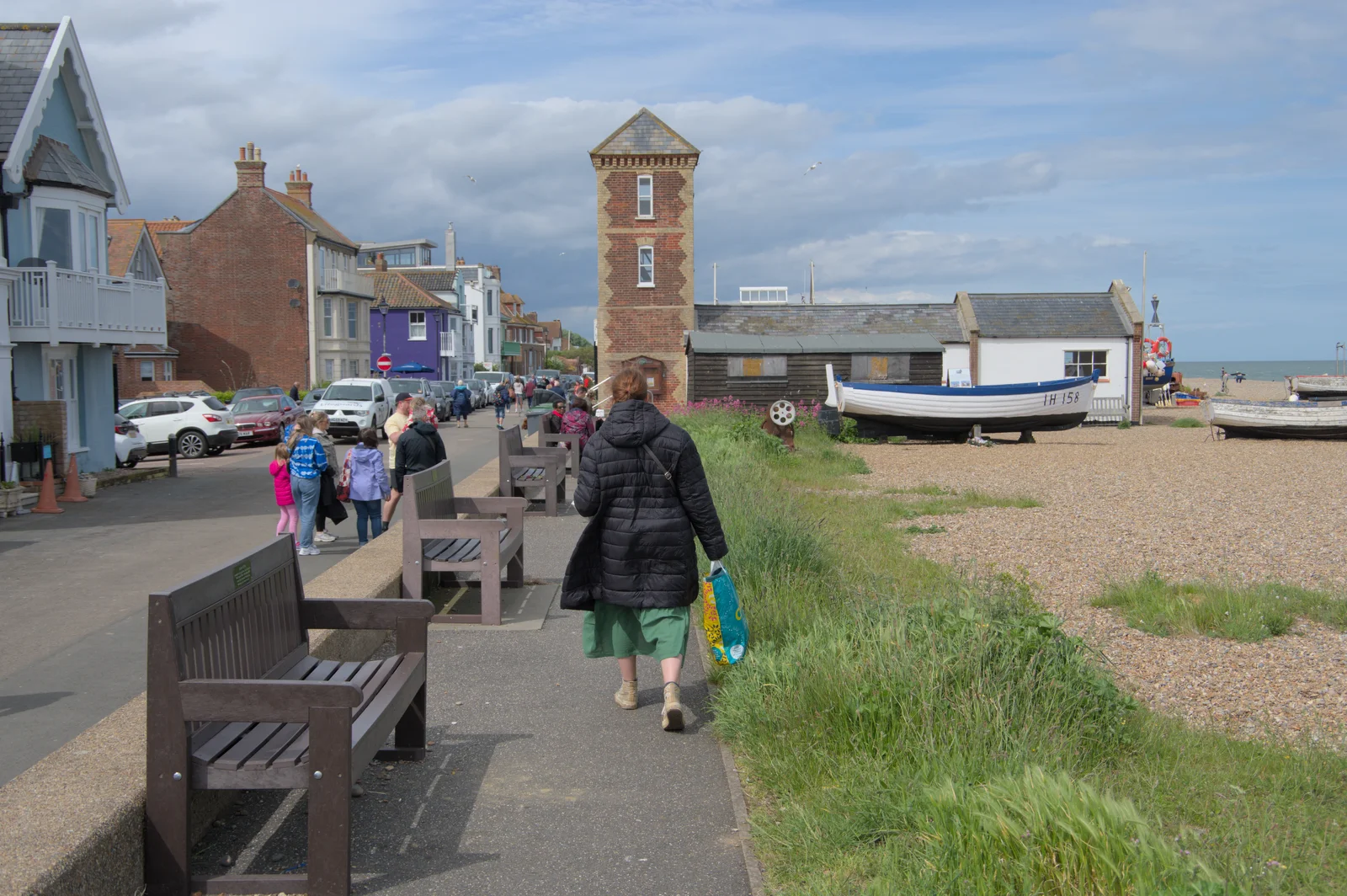 Isobel heads up to the North Lookout, from Saxtead Mill, Framlingham Gala and Chips on the Beach, Aldeburgh - 27th May 2024