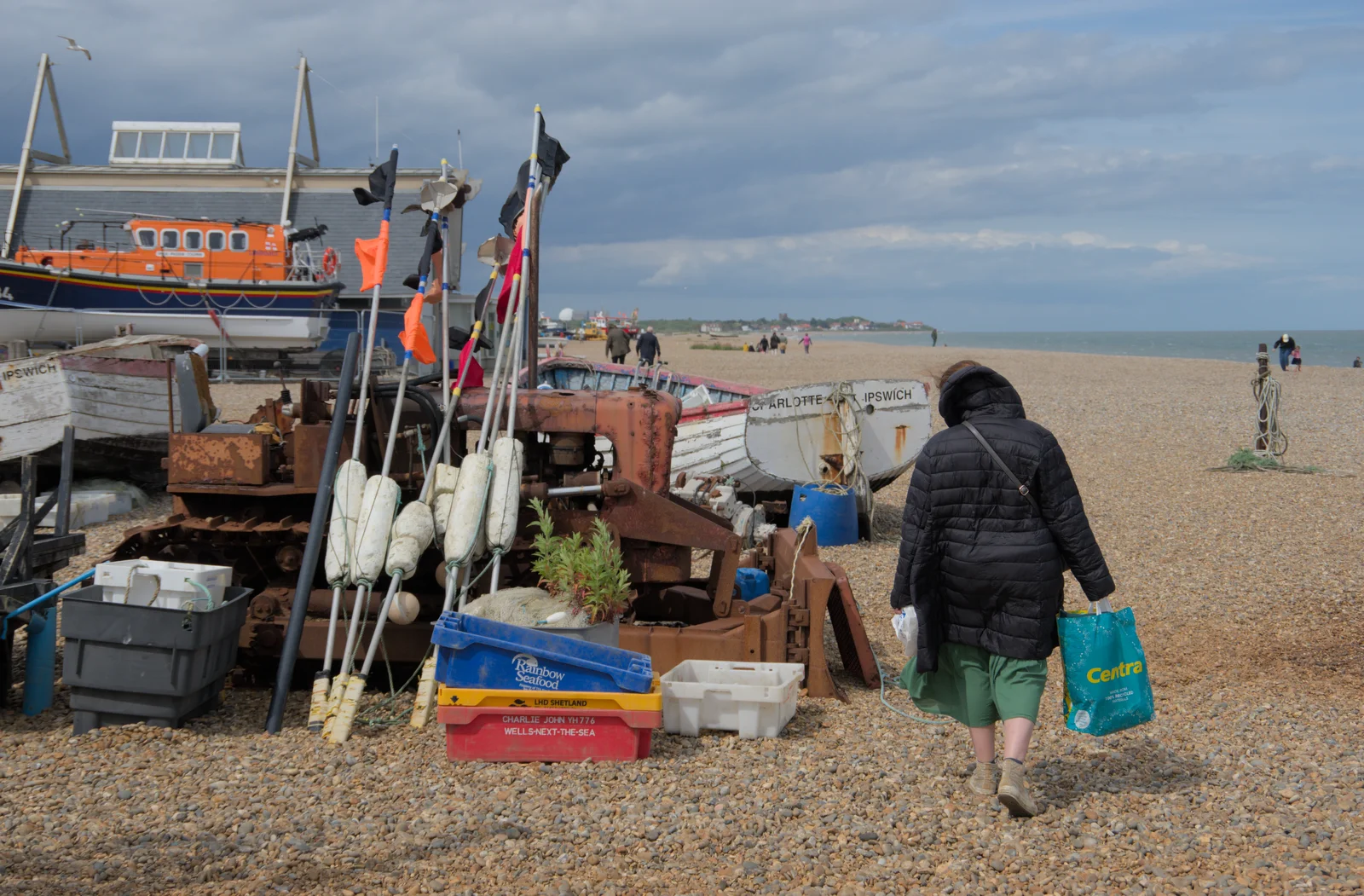 Isobel on the beach at Aldeburgh, from Saxtead Mill, Framlingham Gala and Chips on the Beach, Aldeburgh - 27th May 2024