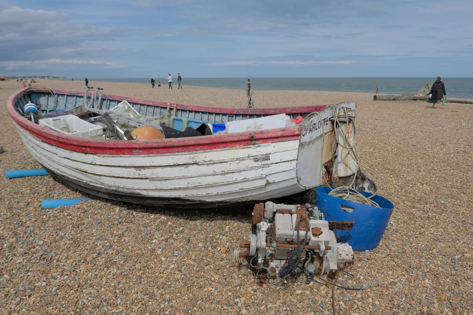 Another wooden fishing boat, from Saxtead Mill, Framlingham Gala and Chips on the Beach, Aldeburgh - 27th May 2024