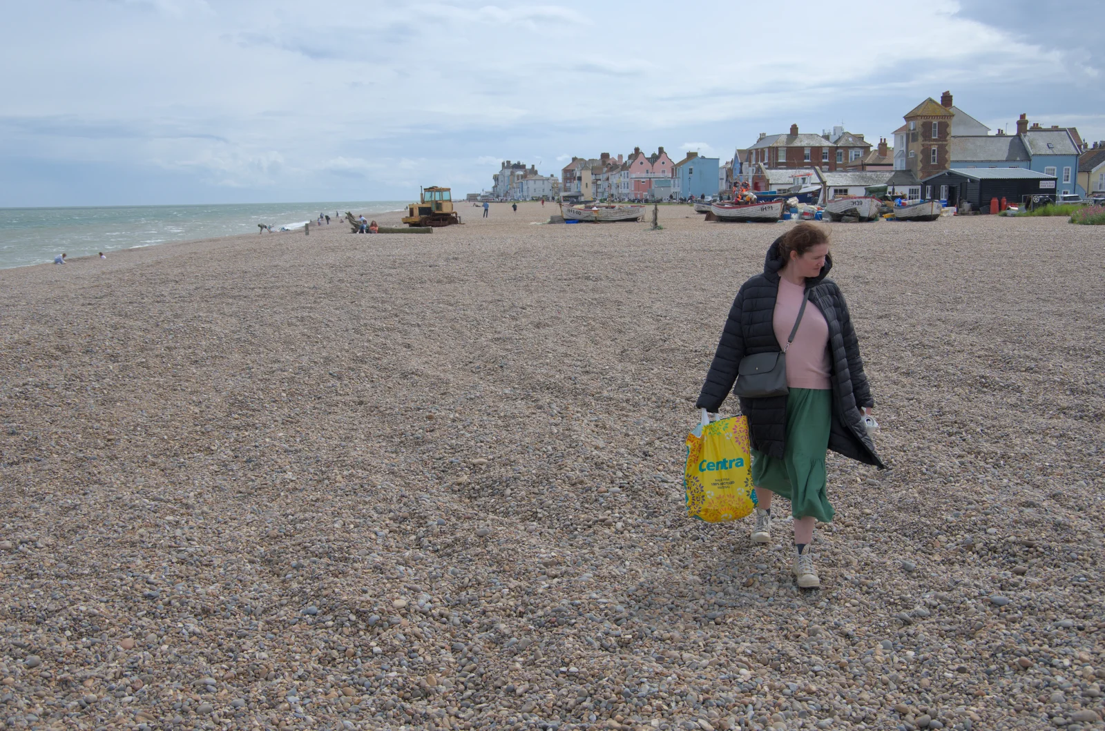 Isobel on the beach, from Saxtead Mill, Framlingham Gala and Chips on the Beach, Aldeburgh - 27th May 2024