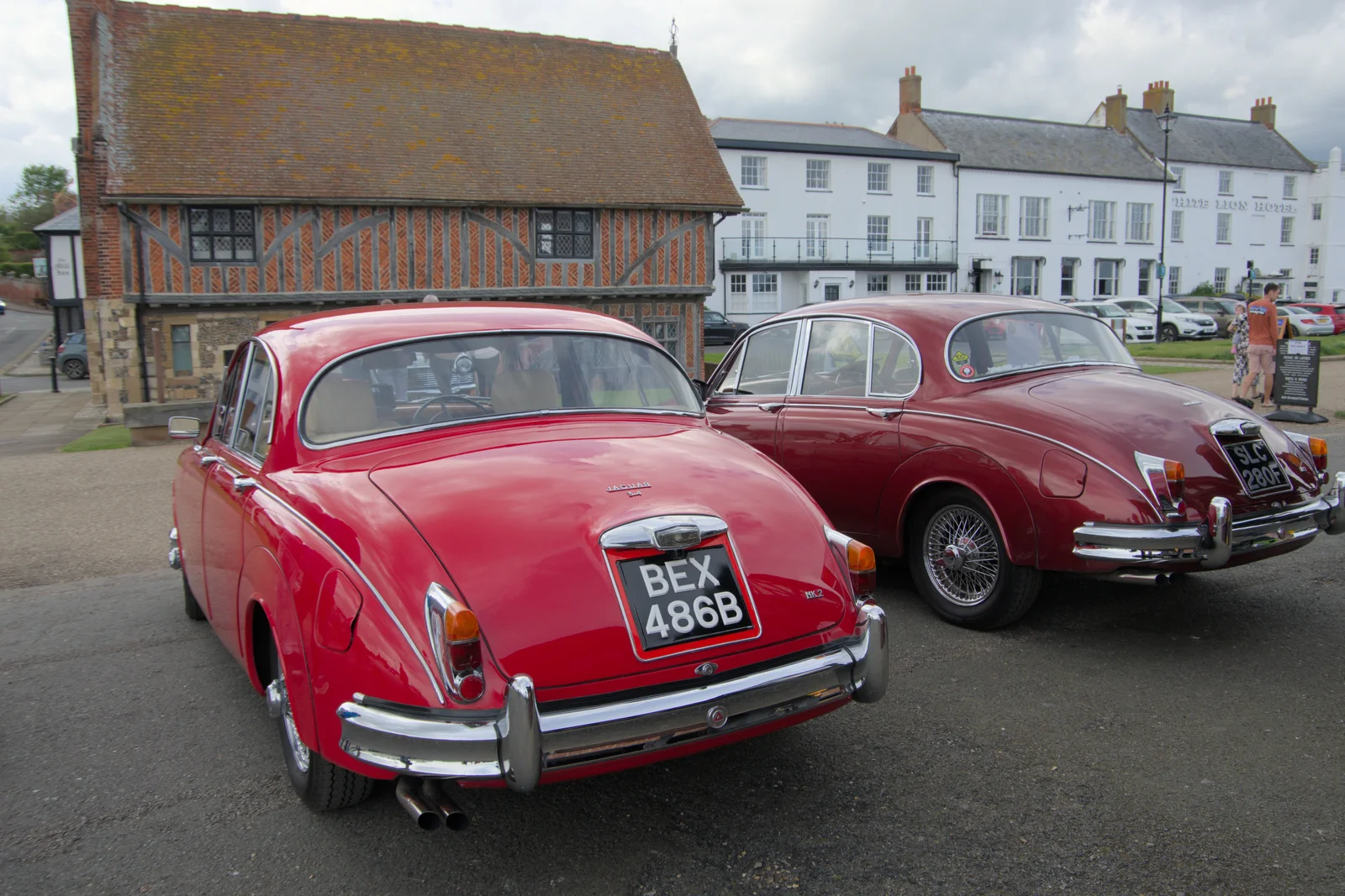 A pair of lovely old Jaguars, from Saxtead Mill, Framlingham Gala and Chips on the Beach, Aldeburgh - 27th May 2024