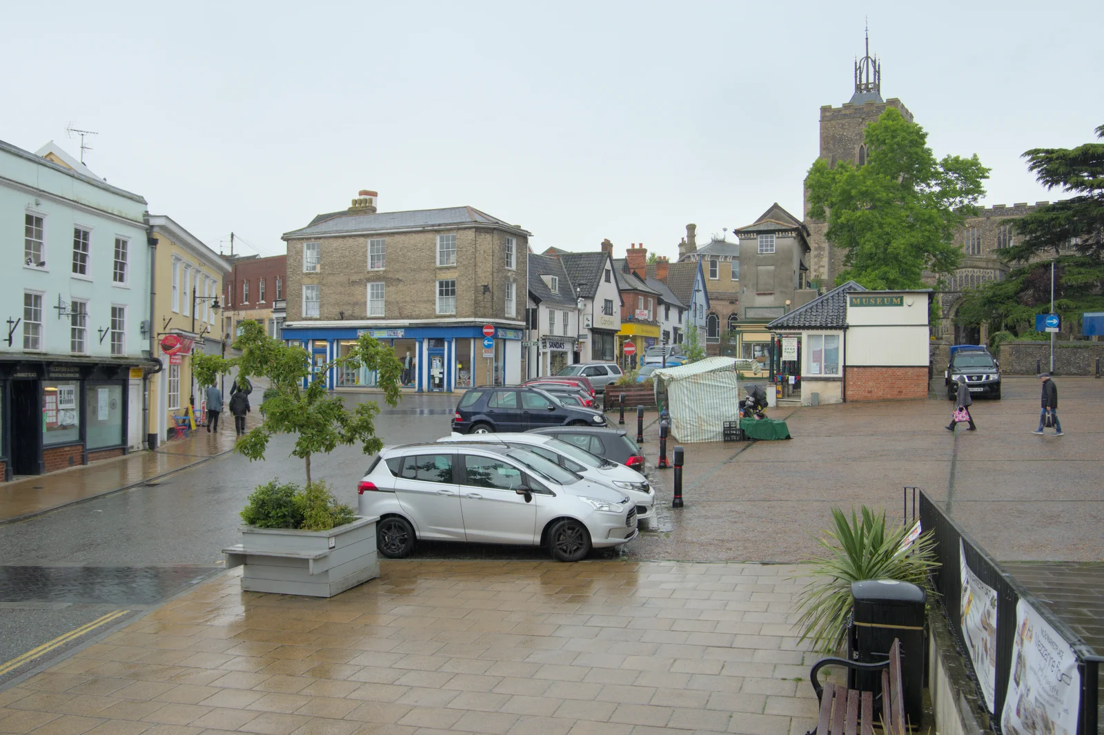 Another view of the market place in Diss, from The Sutton Hoo Ship Reconstruction, The Longshed, Woodbridge - 29th May 2024