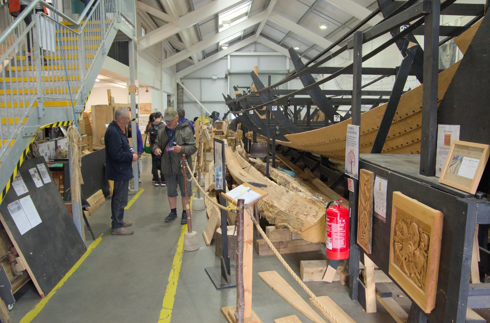 Visitors in the Longshed , from The Sutton Hoo Ship Reconstruction, The Longshed, Woodbridge - 29th May 2024