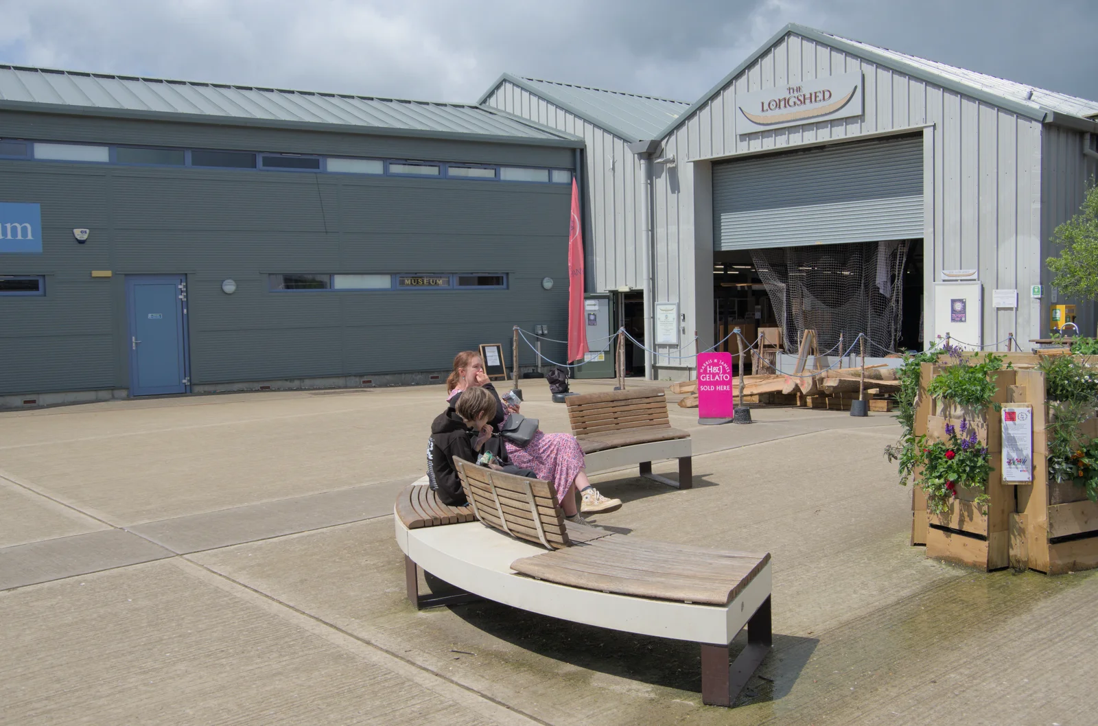 A picnic outside the Longshed, from The Sutton Hoo Ship Reconstruction, The Longshed, Woodbridge - 29th May 2024