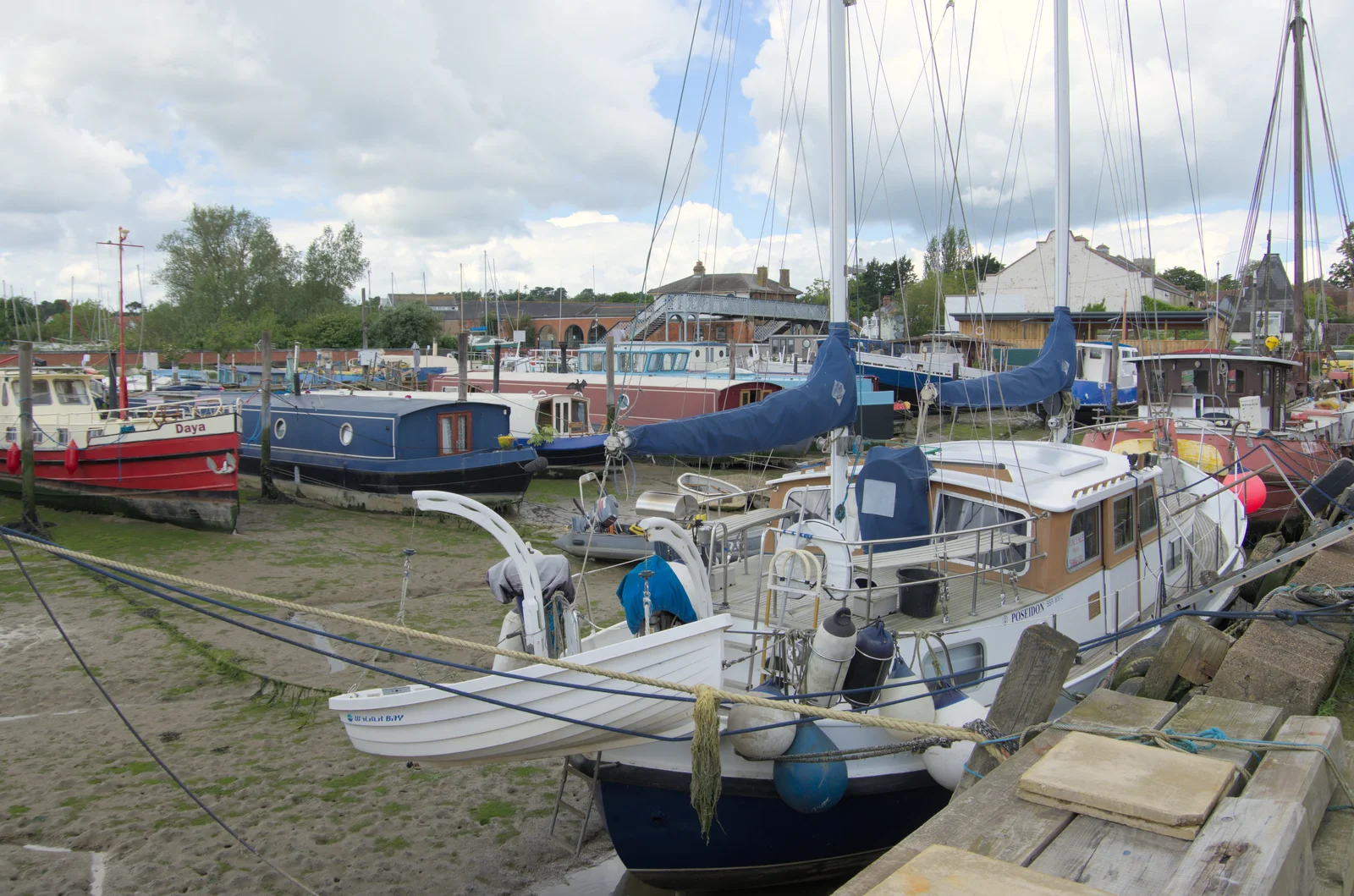 The houseboat marina in Woodbridge, from The Sutton Hoo Ship Reconstruction, The Longshed, Woodbridge - 29th May 2024