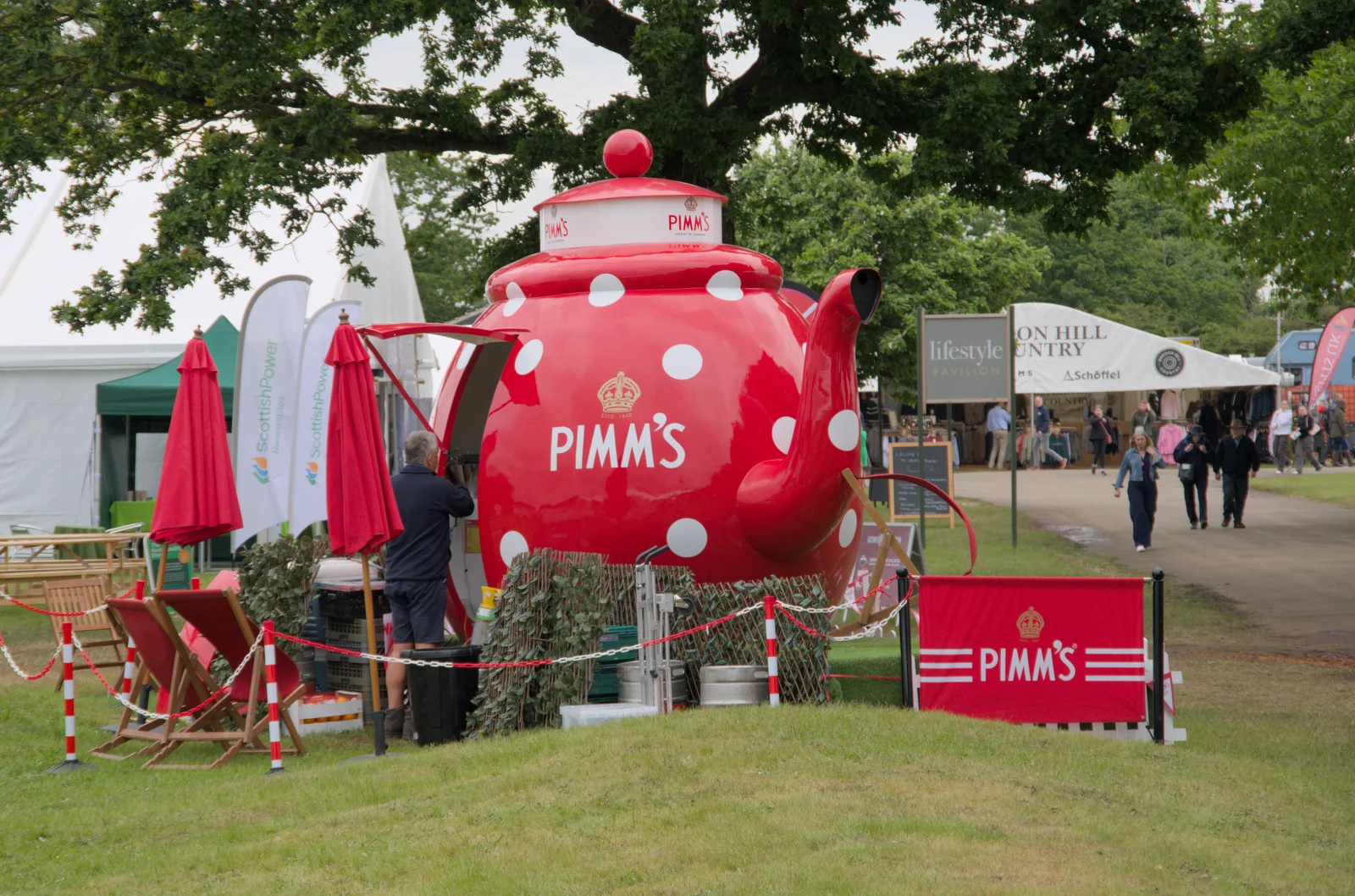 Pimm's has an amusing teapot sales outlet, from Fred and the SYWO at the Suffolk Show, Trinity Park, Ipswich - 30th May 2024