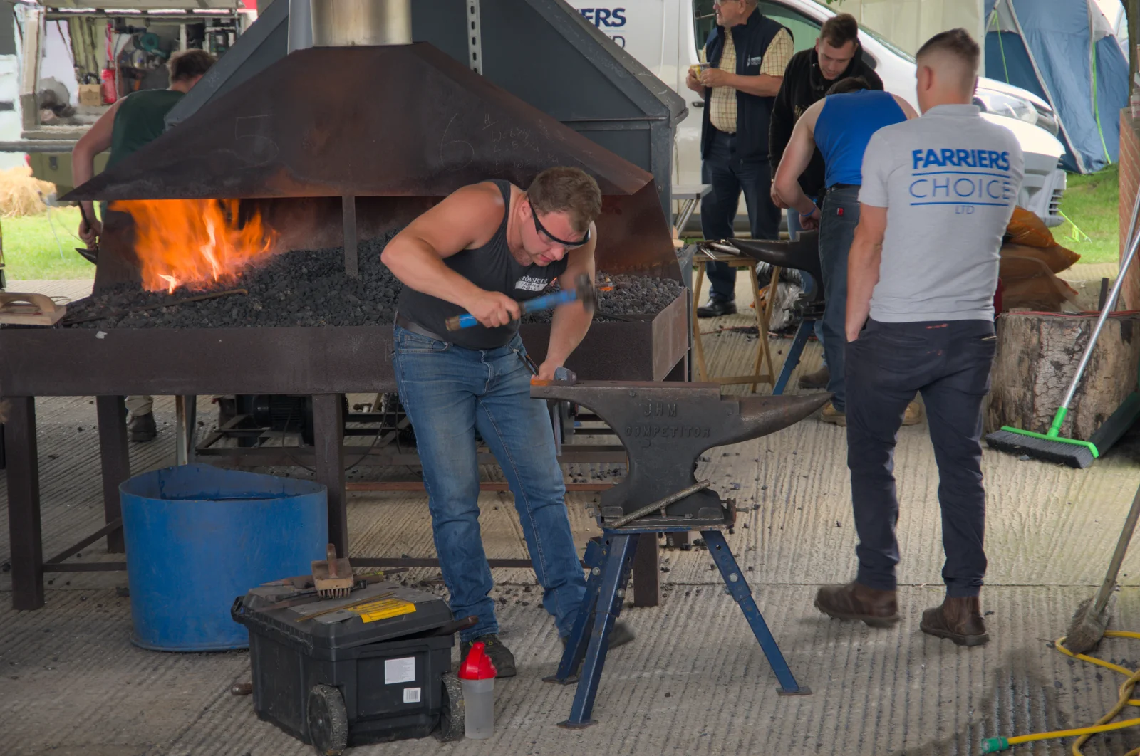 Competitive horseshoe making, from Fred and the SYWO at the Suffolk Show, Trinity Park, Ipswich - 30th May 2024