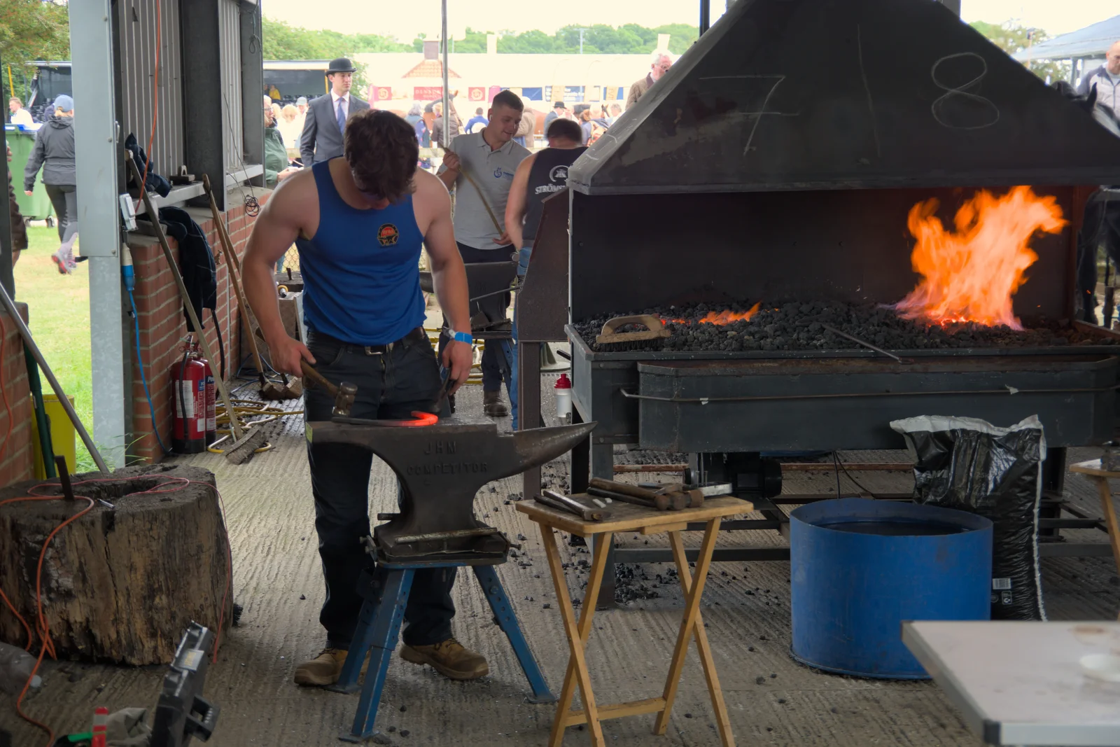 More hot metal in the farrier shed, from Fred and the SYWO at the Suffolk Show, Trinity Park, Ipswich - 30th May 2024