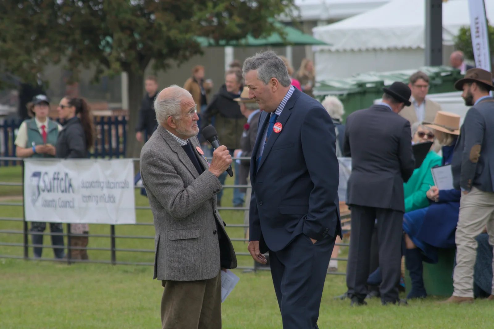 Some dude is interviewed, from Fred and the SYWO at the Suffolk Show, Trinity Park, Ipswich - 30th May 2024