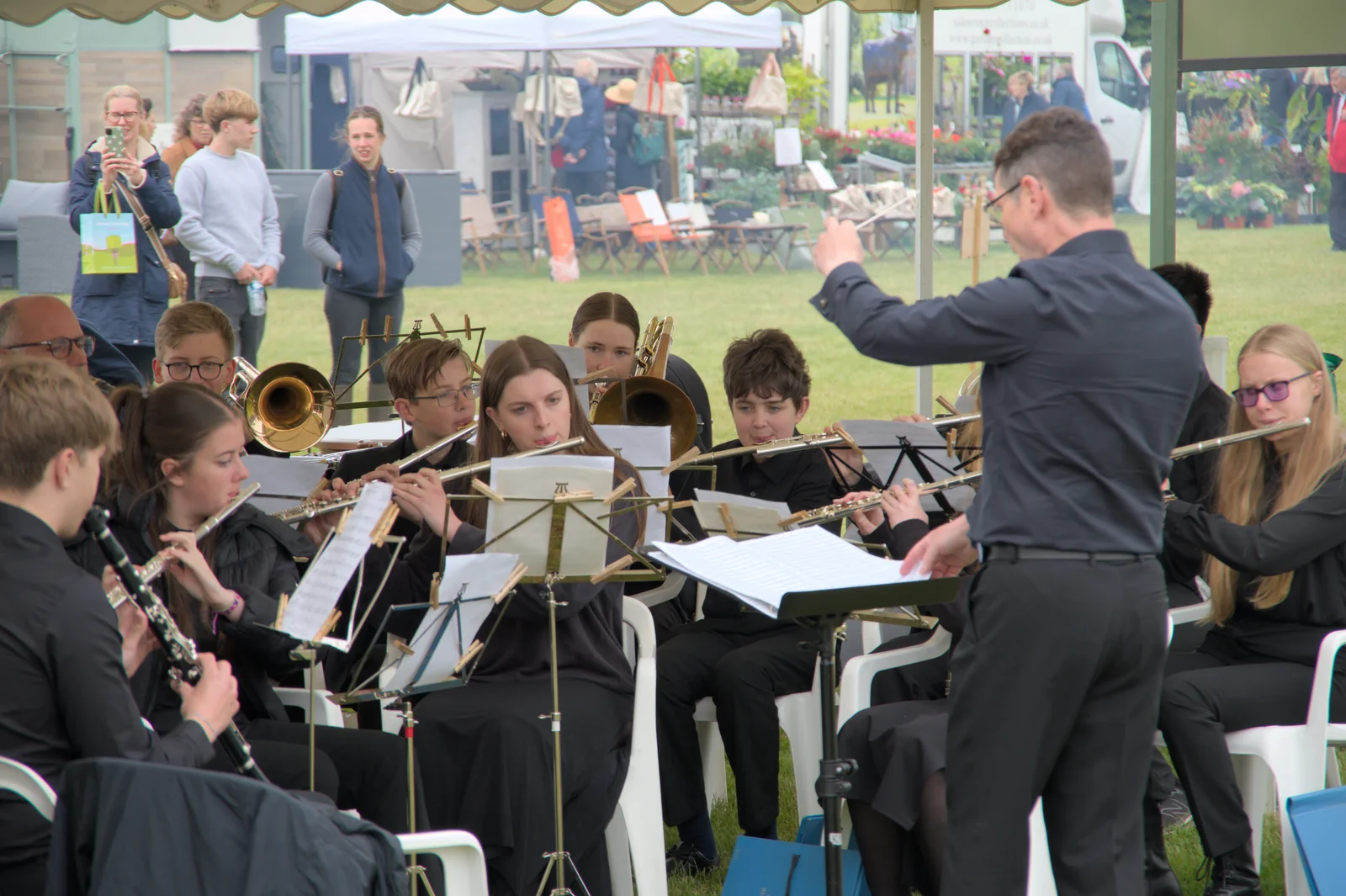 Fred in the flute section, from Fred and the SYWO at the Suffolk Show, Trinity Park, Ipswich - 30th May 2024