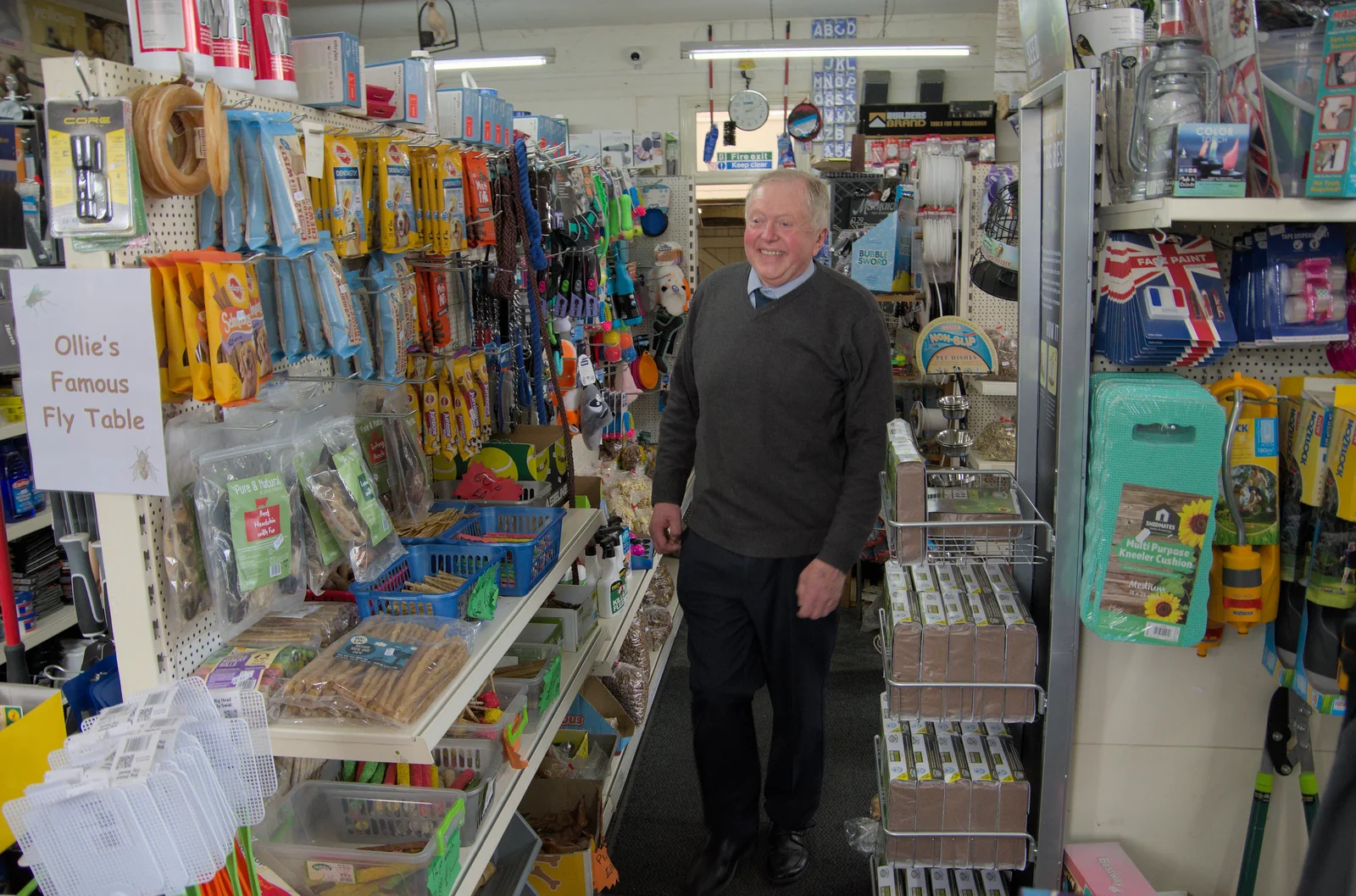 Ollie roams around inside the Handyman, from Ollie's 70th Birthday, The Handyman, Eye, Suffolk - 1st June 2024