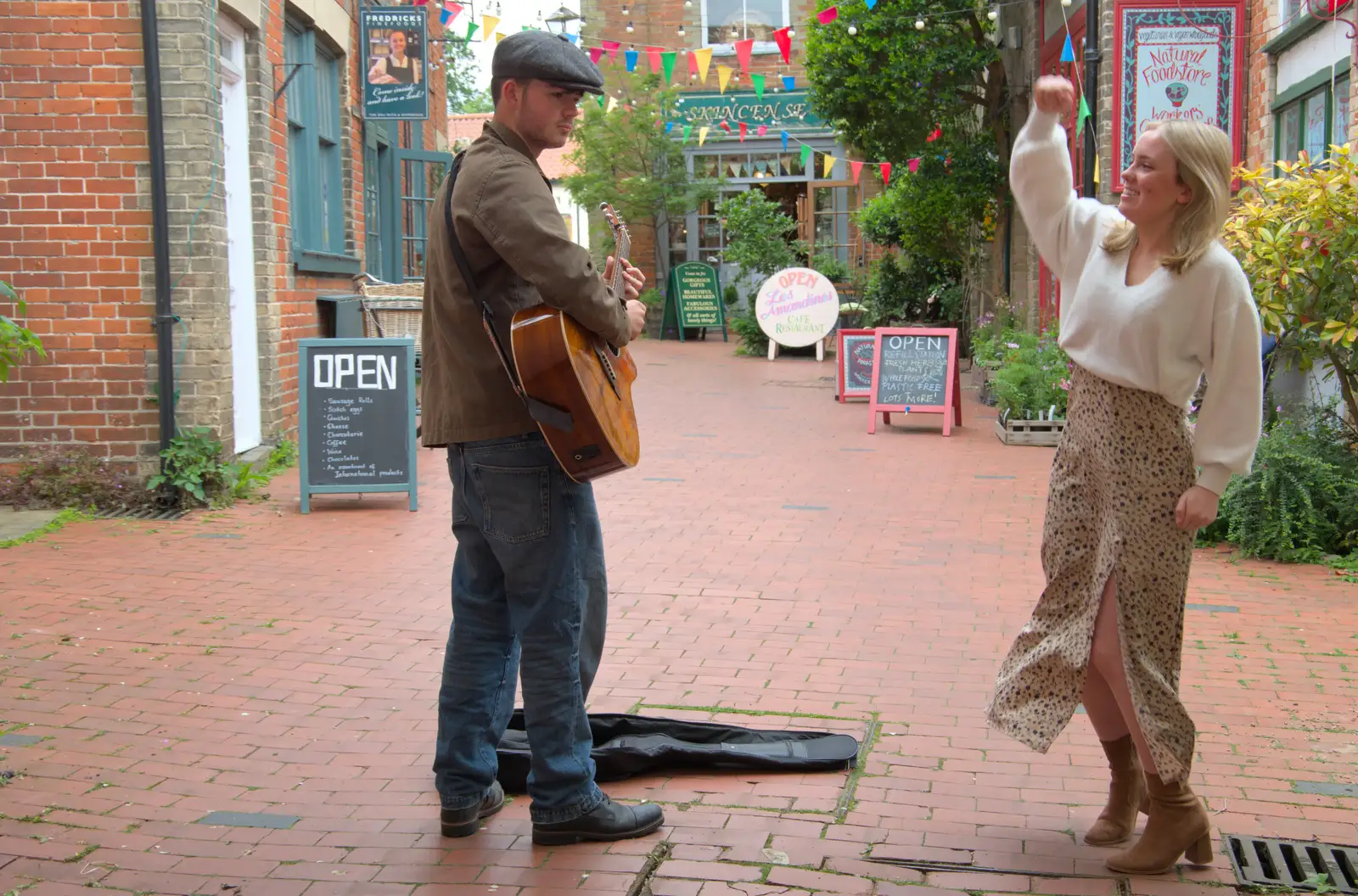 Holly punches the air for some reason, from A "Once" Photoshoot, Diss, Norfolk - 8th June 2024