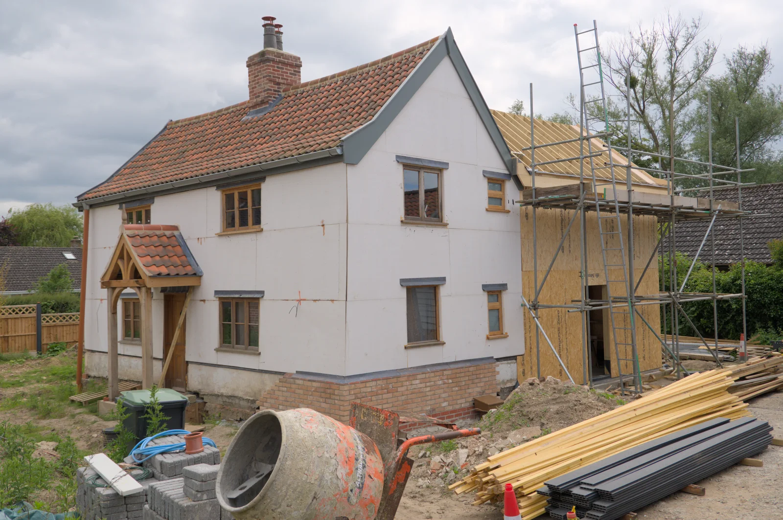 The stop/start house rebuild is on again, from Open Gardens, Eye, Suffolk - 9th June 2024