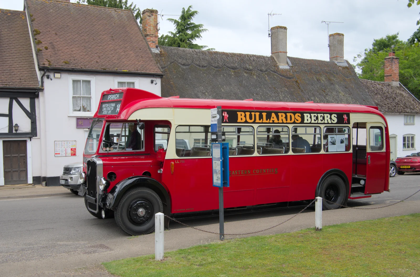 The coach is waiting on Lambseth Street, from Open Gardens, Eye, Suffolk - 9th June 2024