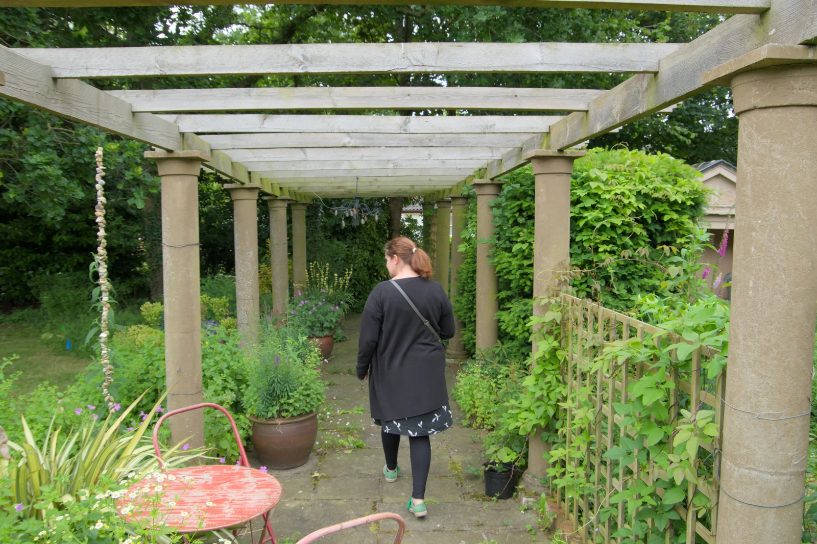 Isobel explores another garden, from Open Gardens, Eye, Suffolk - 9th June 2024