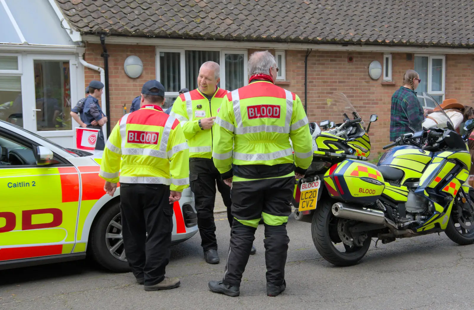 The Blood Boys hang around, from The Carnival Procession, Diss, Norfolk - 16th June 2024