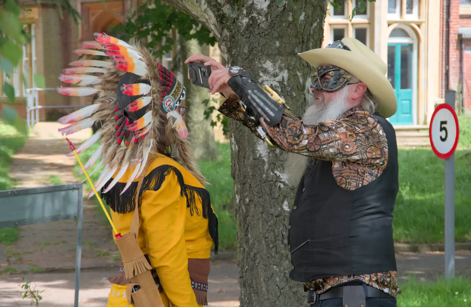 ZZ Top does a close-up photo, from The Carnival Procession, Diss, Norfolk - 16th June 2024