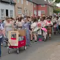 Some stripey prisoners on Mount Street, The Carnival Procession, Diss, Norfolk - 16th June 2024