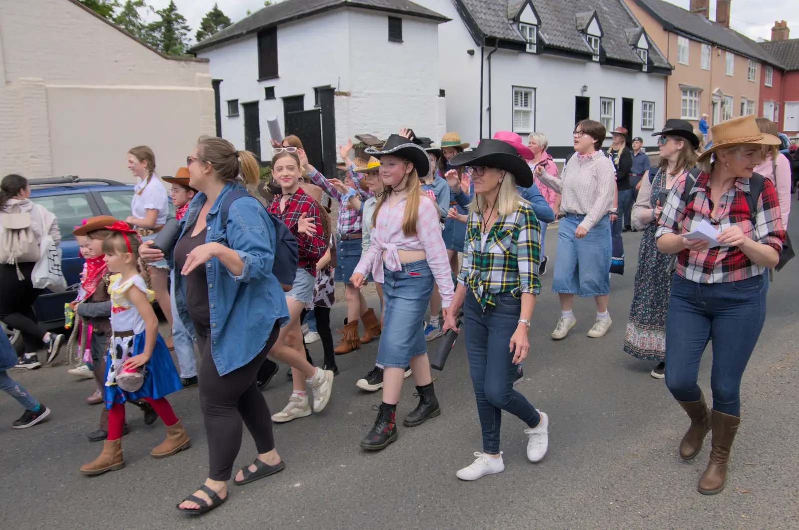 A group of cowgirls, from The Carnival Procession, Diss, Norfolk - 16th June 2024