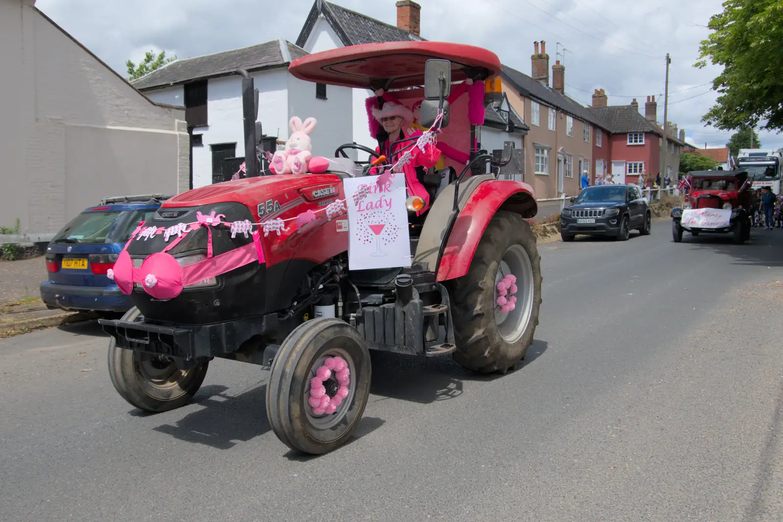 A Pink Lady tractor, from The Carnival Procession, Diss, Norfolk - 16th June 2024