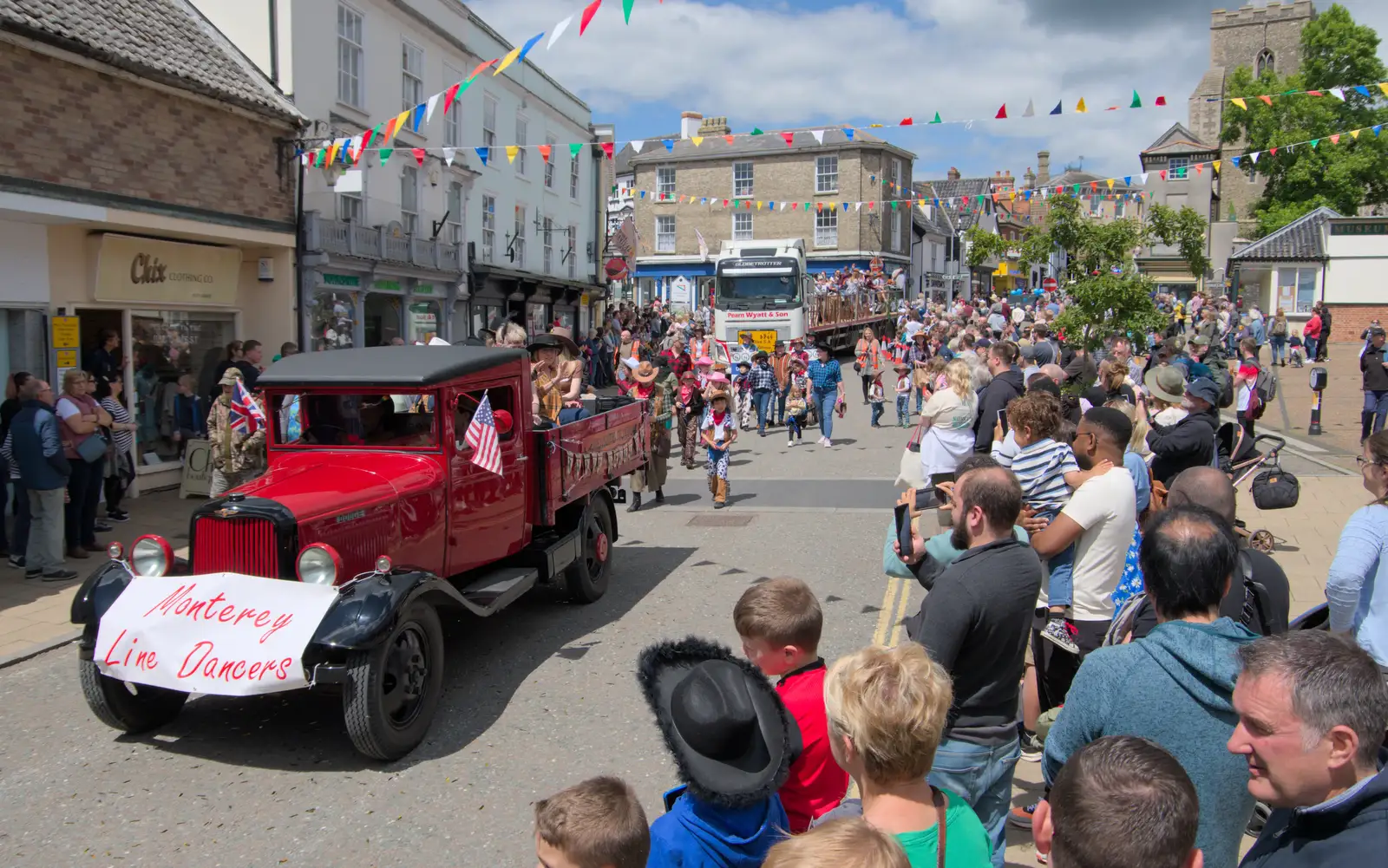 The parade on the Market Place, from The Carnival Procession, Diss, Norfolk - 16th June 2024