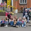 A bit of kerbside flag waving occurs, The Carnival Procession, Diss, Norfolk - 16th June 2024