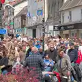 Crowds follow the end of the parade down Mere Street, The Carnival Procession, Diss, Norfolk - 16th June 2024