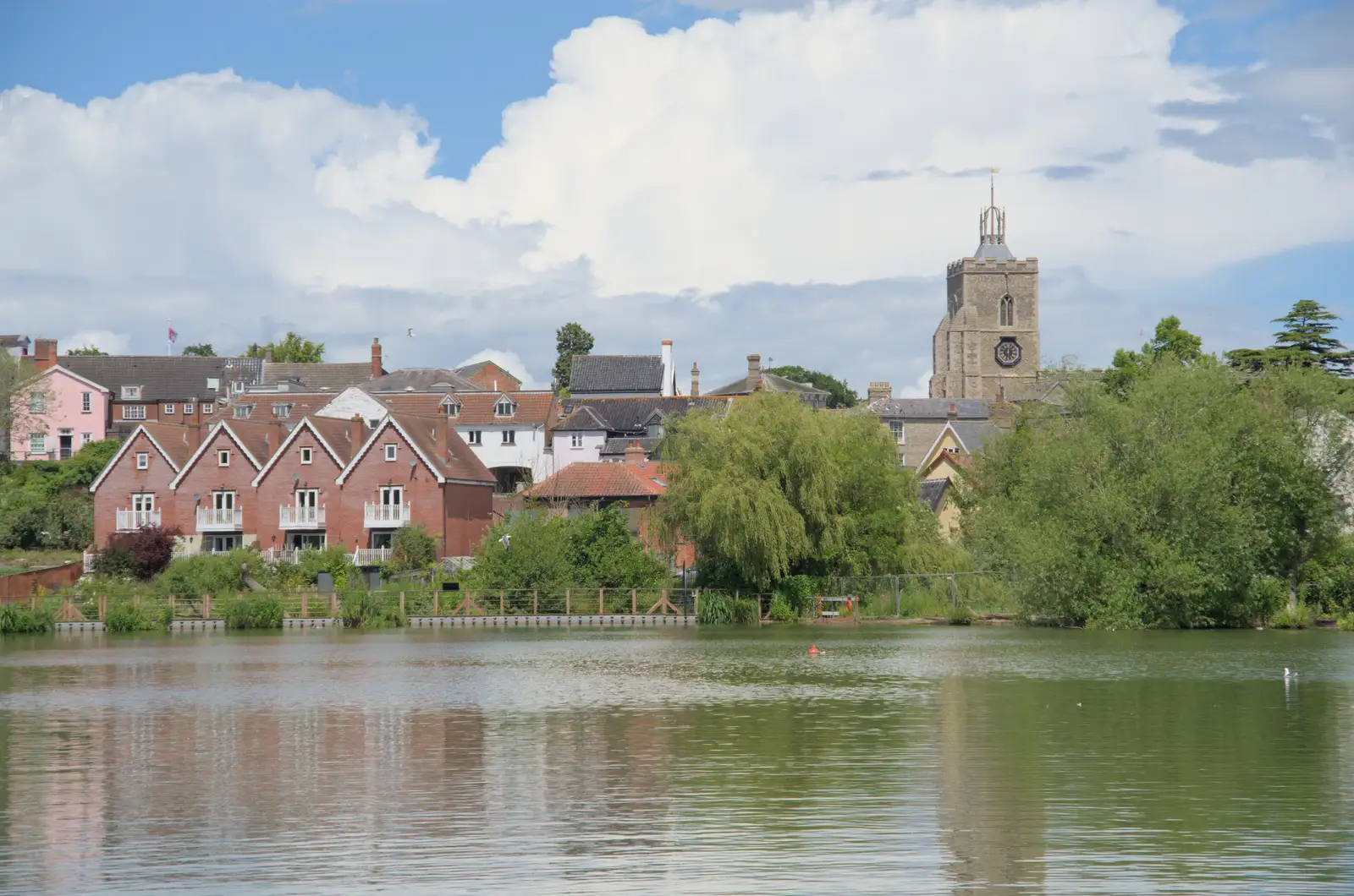 A view of Diss over the Mere, from The Carnival Procession, Diss, Norfolk - 16th June 2024