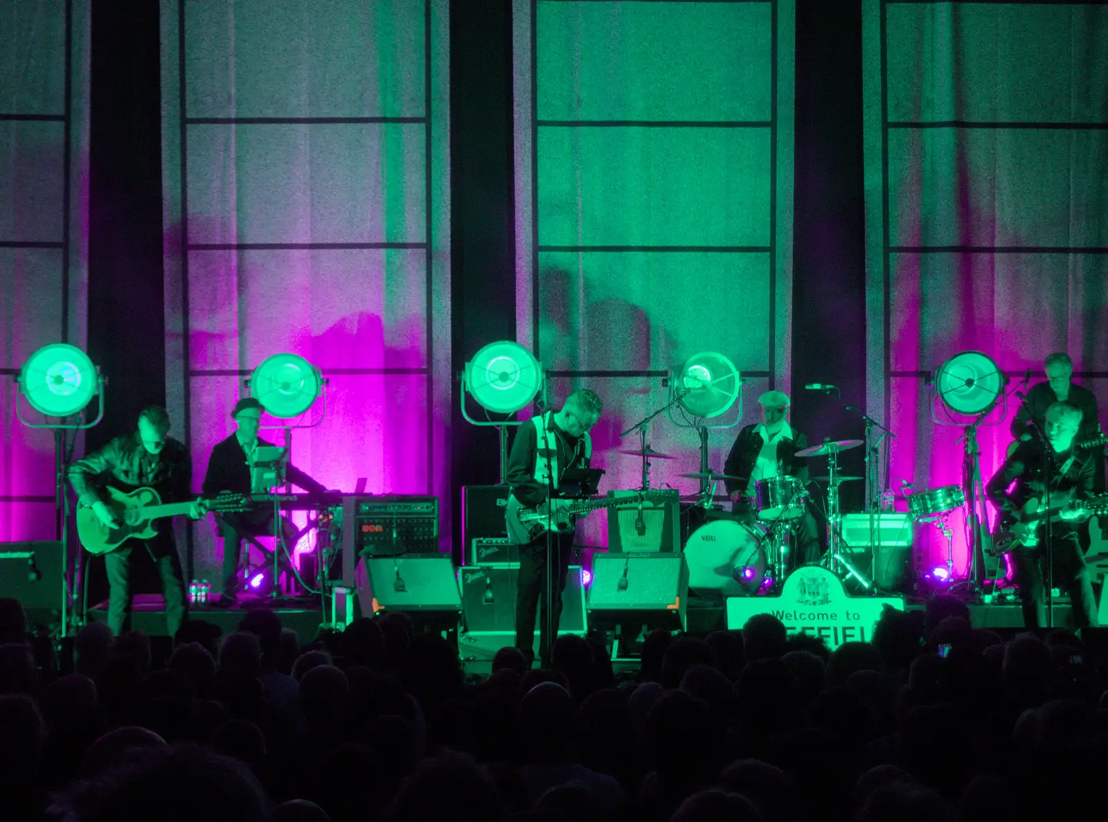 Richard Hawley in a sea of green, from Mama Afrika, and Richard Hawley at the UEA, Norwich - 16th June 2024