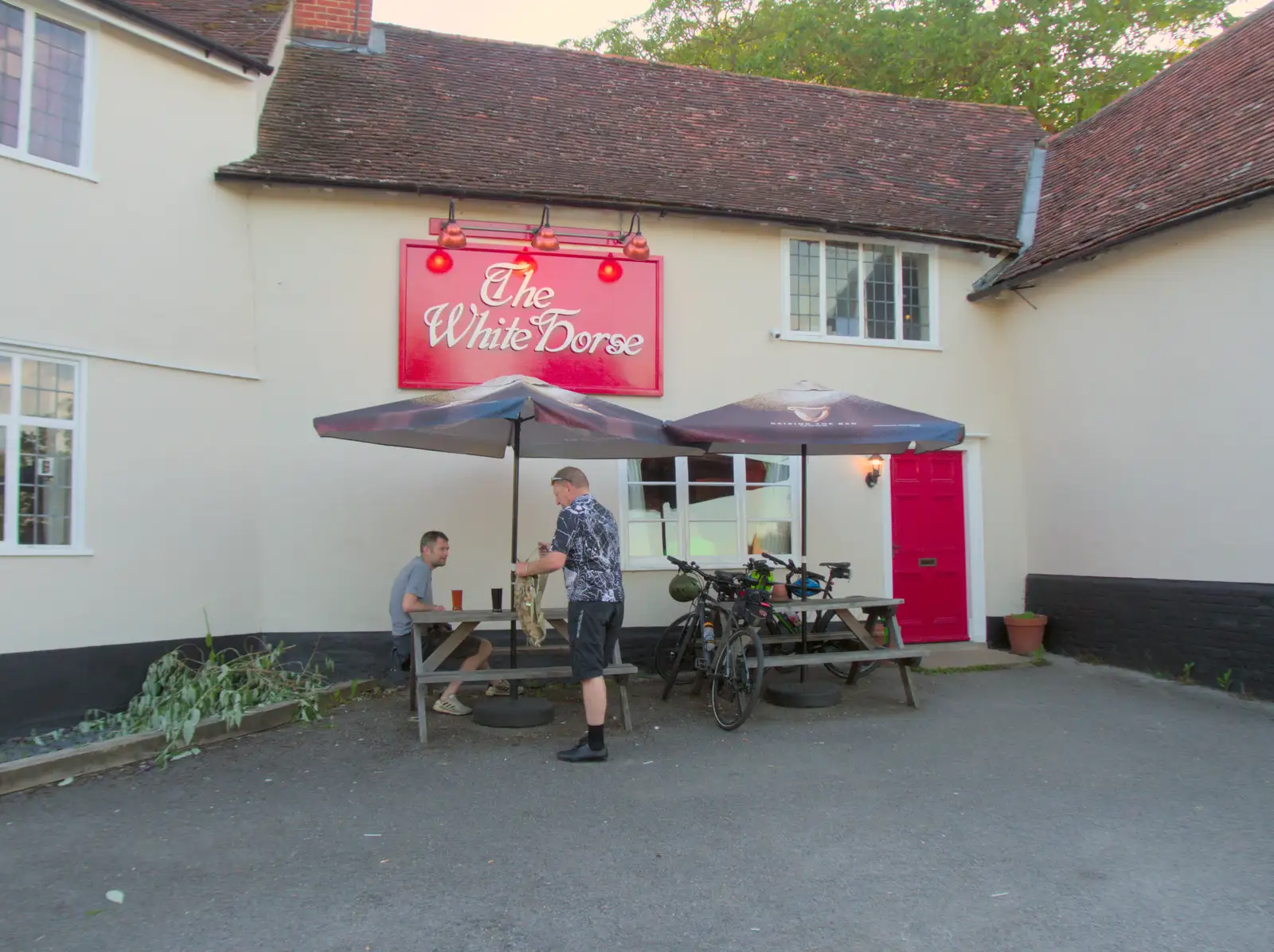 We have a beer outside the White Horse, from The BSCC at Finningham, and Stowmarket Teeth, Suffolk - 21st June 2024